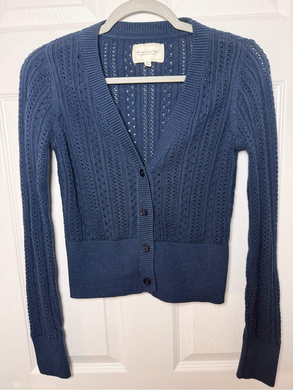Abercrombie & Fitch Pointelle Shrunken V-neck Cardigan